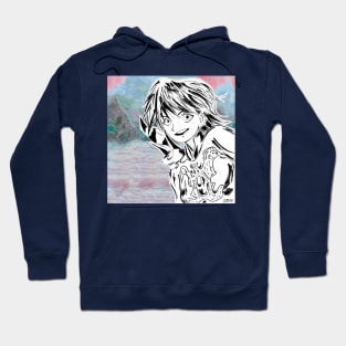 anime girl in magical world ecopop ink art wallpaper Hoodie